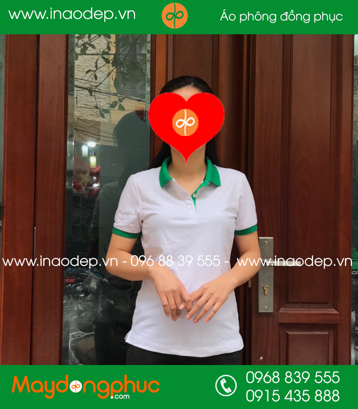 Áo phông màu trắng phối xanh